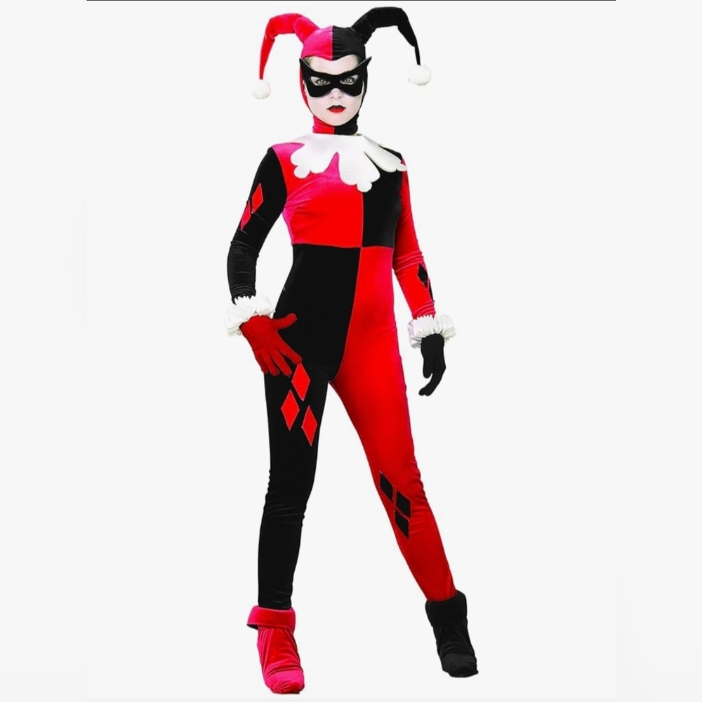 Rubie's DC Villain Harley Quinn Costume Small Halloween Cosplay Jester Harlequin